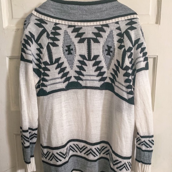 Aztec print open front cardigan sweater - Picture 5 of 5